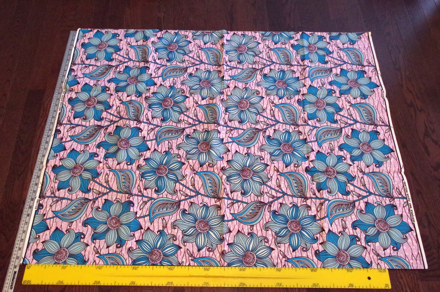 Vibrant Ankara Wax Print - Blue and Pink Pastel Flowers