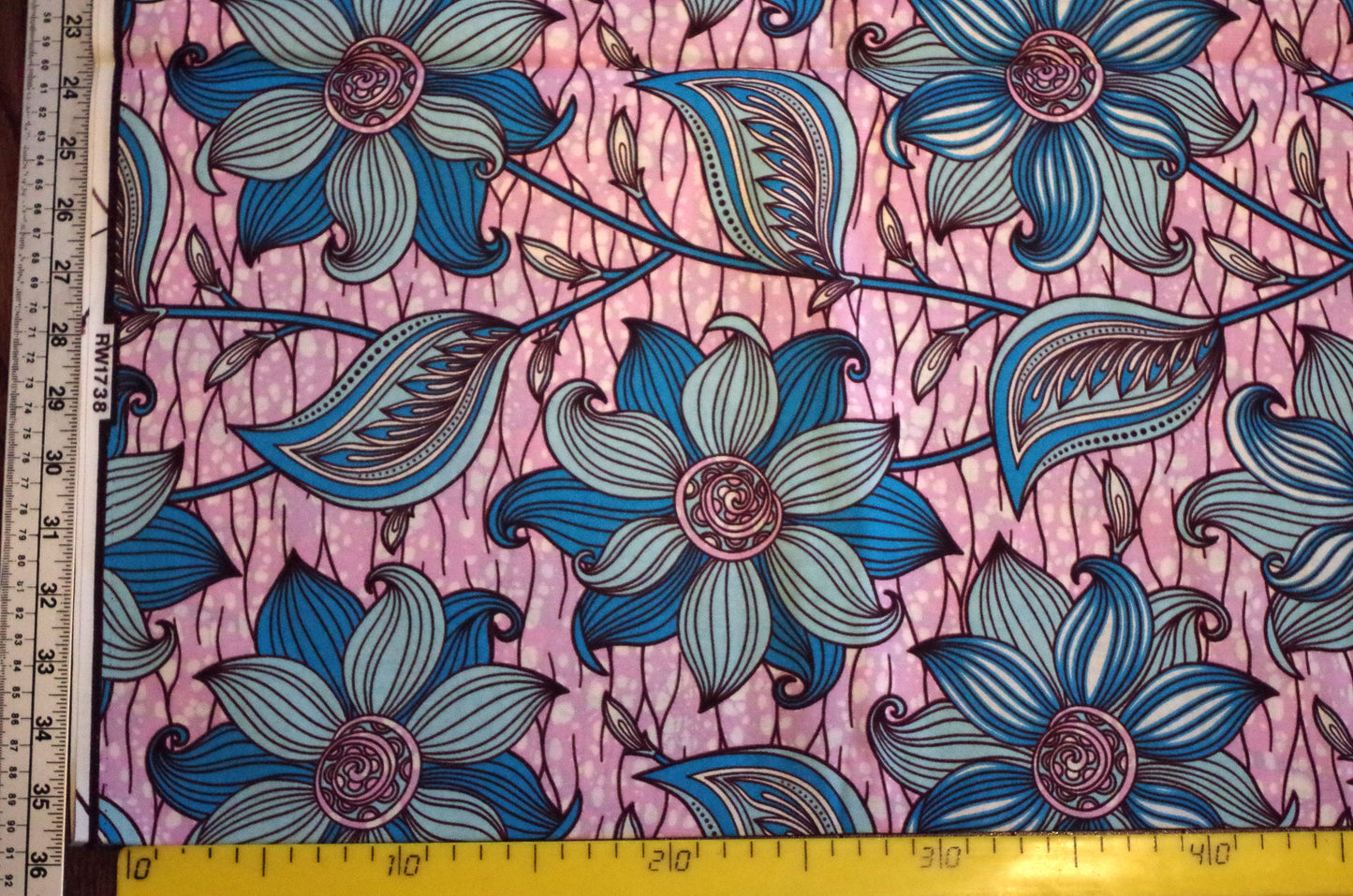 Vibrant Ankara Wax Print - Blue and Pink Pastel Flowers