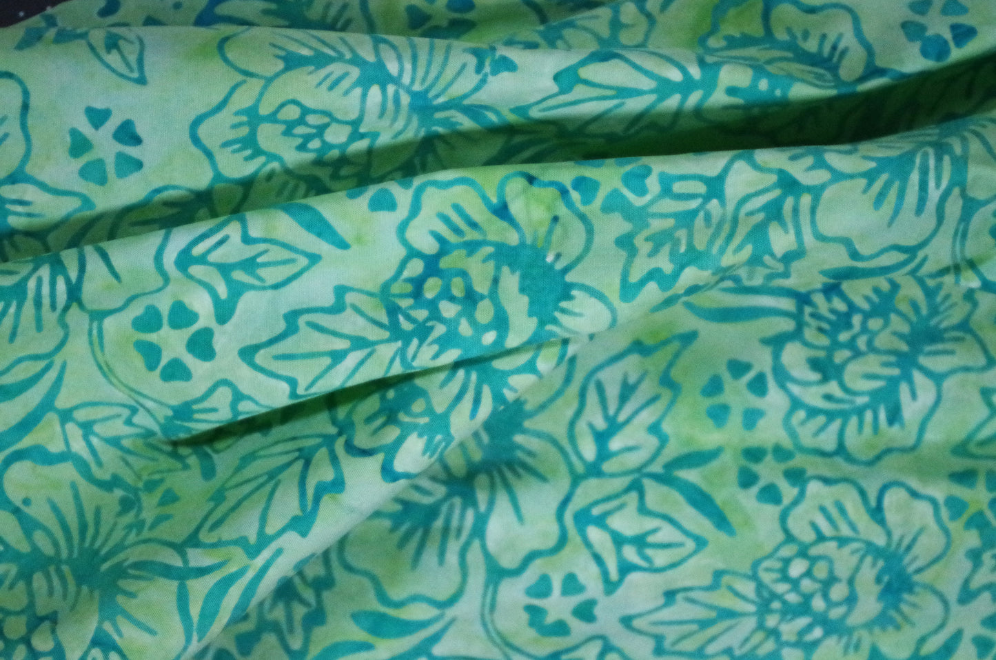 Batik Print Green Flowers