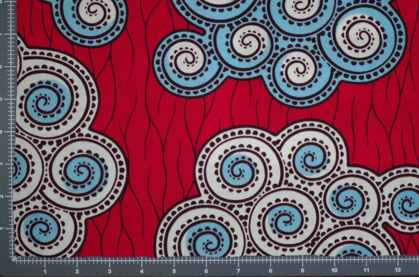 Vibrant Ankara Wax Print - Red Clouds