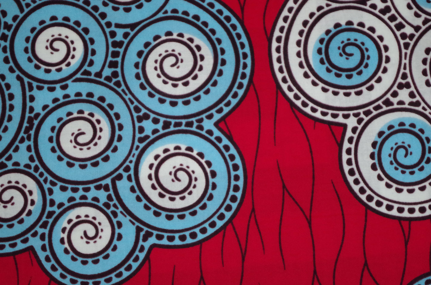Vibrant Ankara Wax Print - Red Clouds
