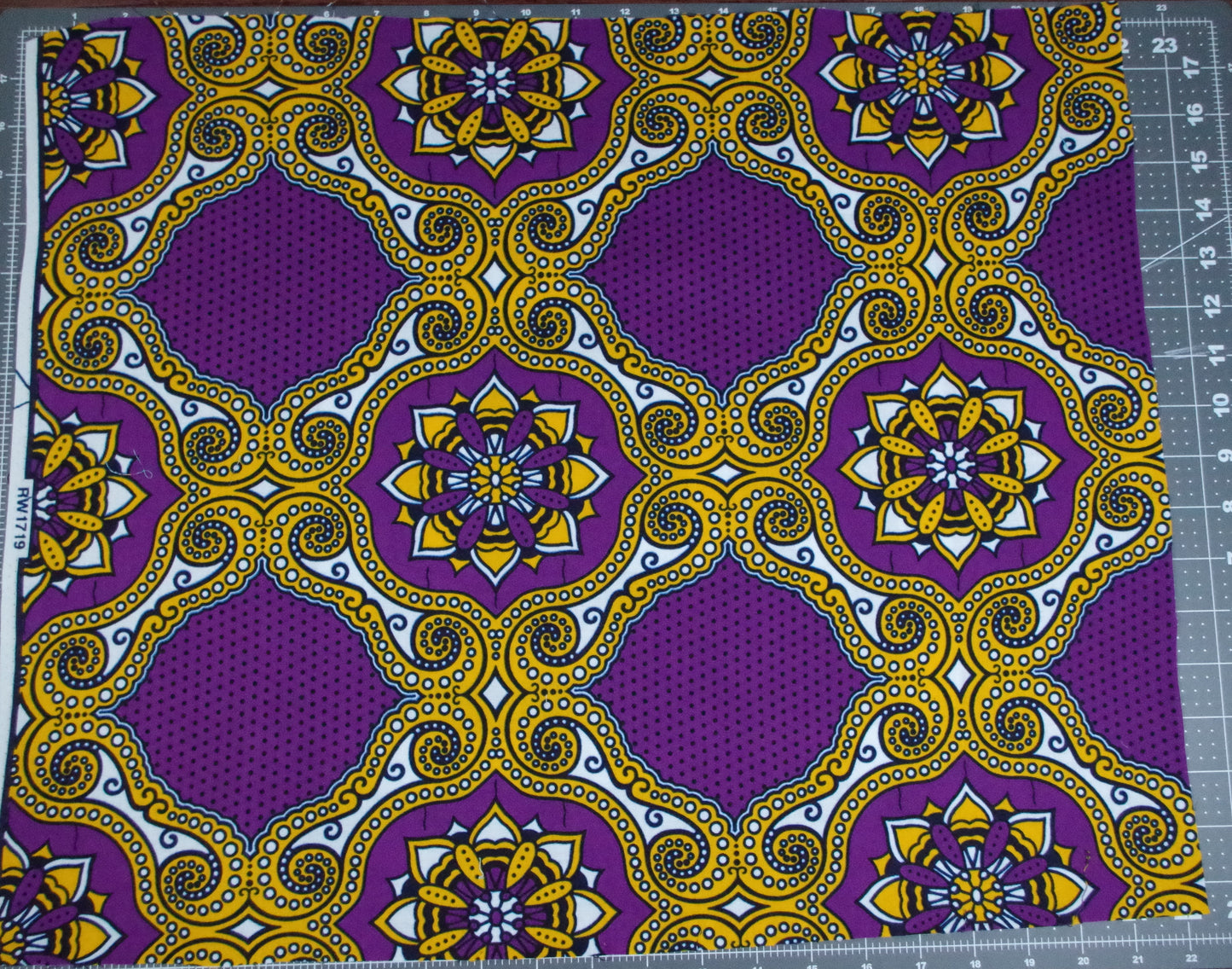 Vibrant Ankara Wax Print - Violet Lattice