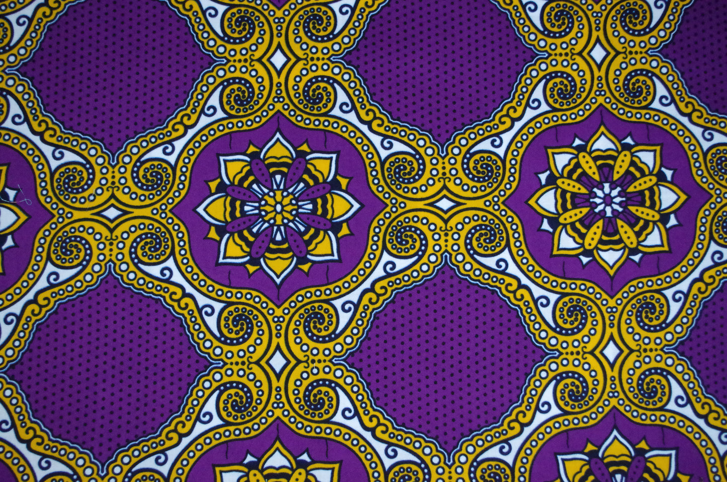 Vibrant Ankara Wax Print - Violet Lattice