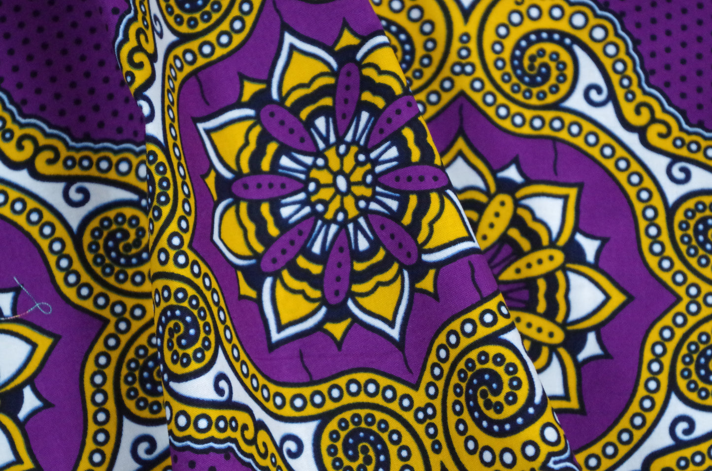 Vibrant Ankara Wax Print - Violet Lattice
