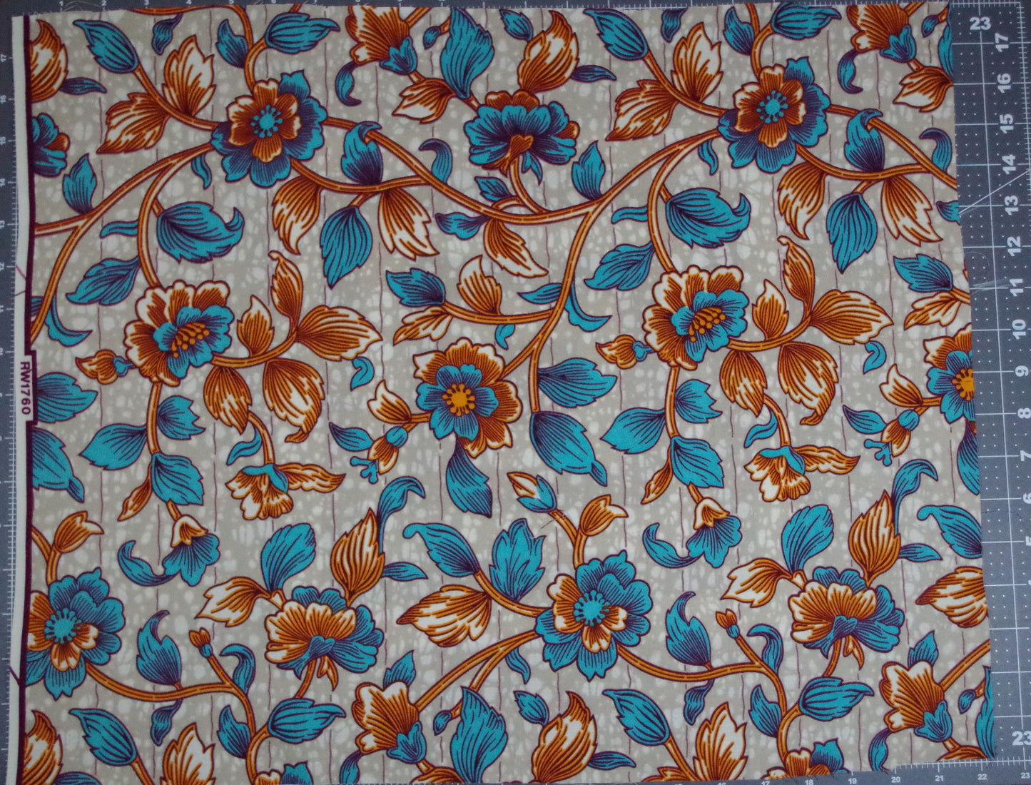 Vibrant Ankara Wax Print - Blue & Orange Paisley