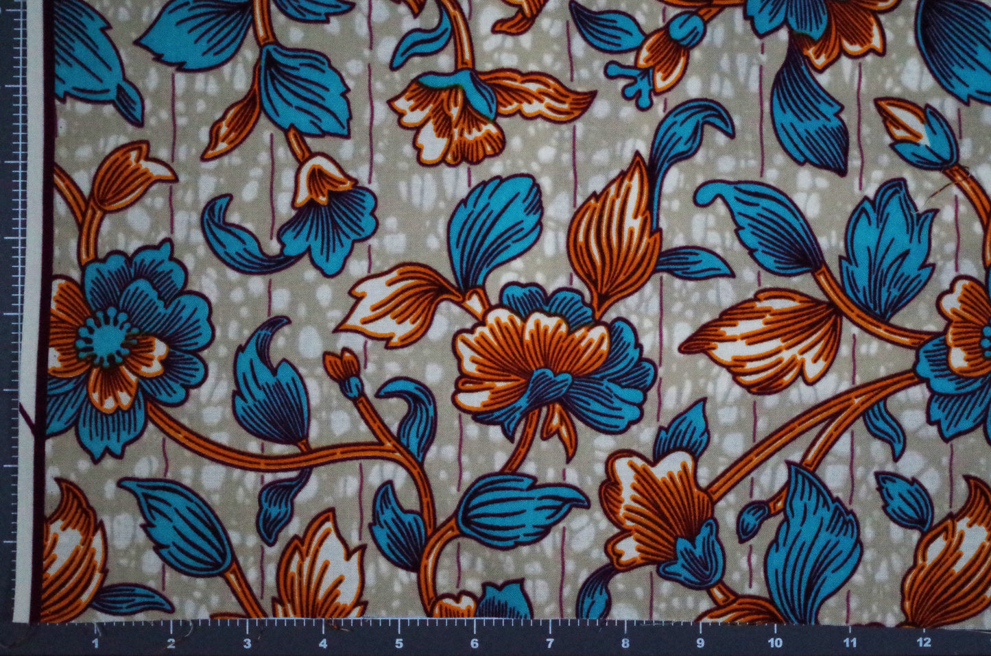Vibrant Ankara Wax Print - Blue & Orange Paisley