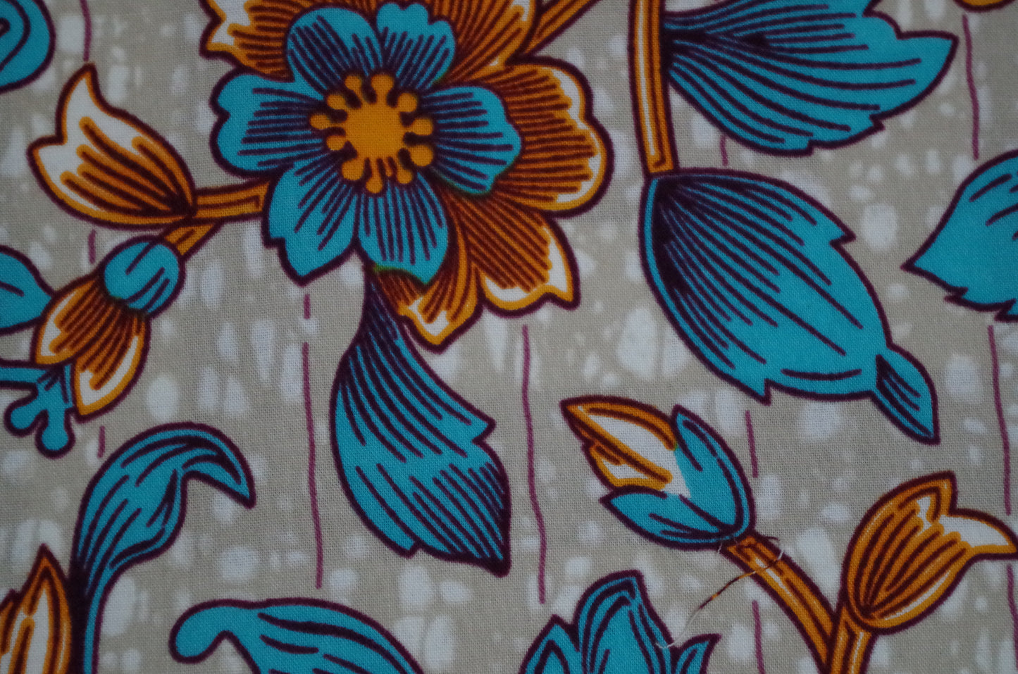Vibrant Ankara Wax Print - Blue & Orange Paisley