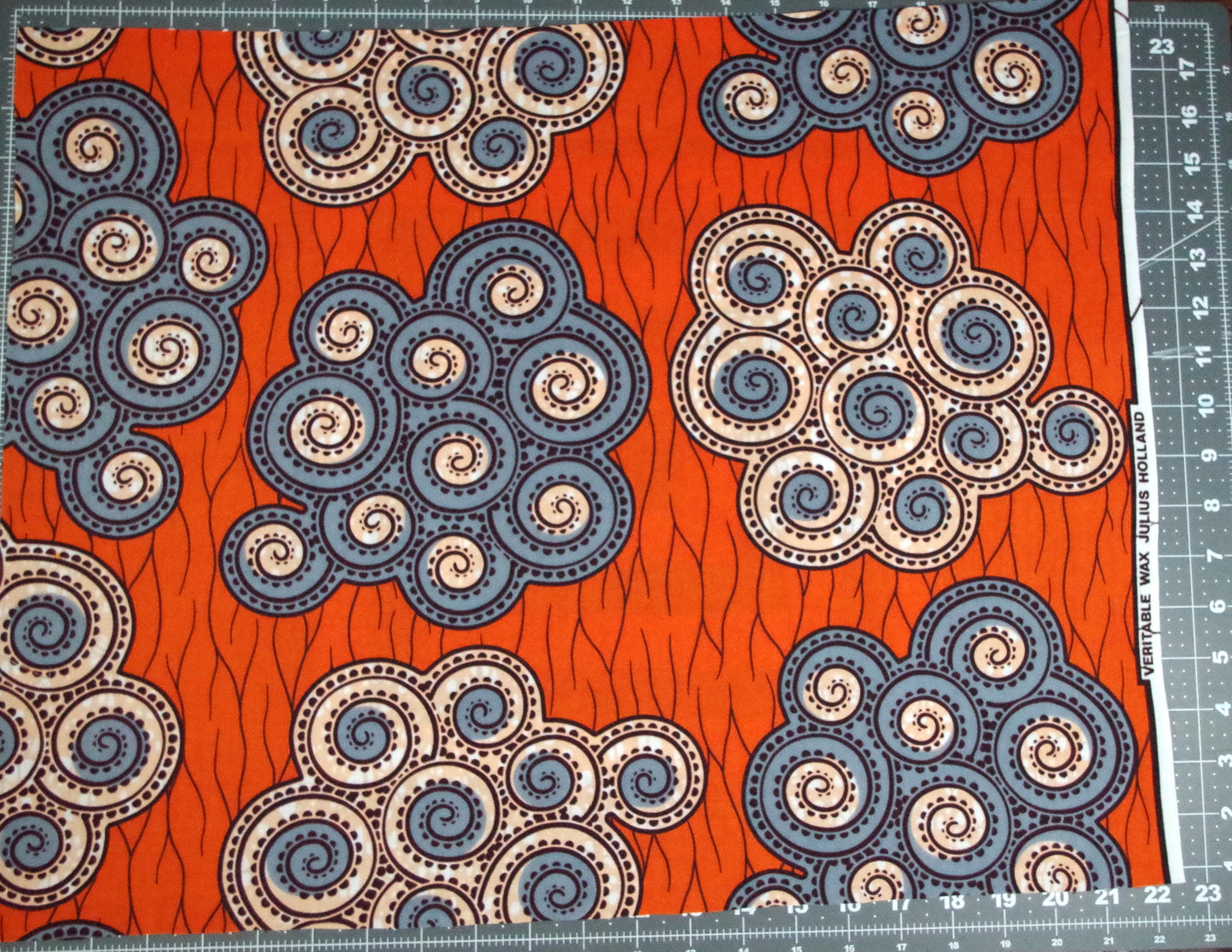Vibrant Ankara Wax Print - Orange Cloud