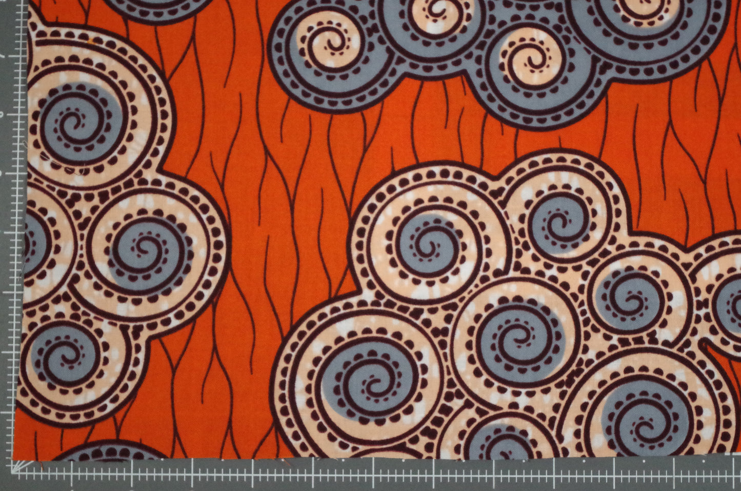 Vibrant Ankara Wax Print - Orange Cloud