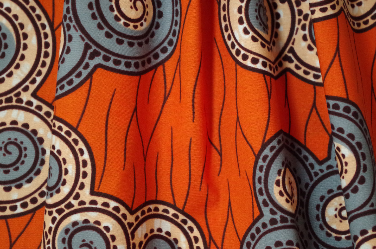 Vibrant Ankara Wax Print - Orange Cloud