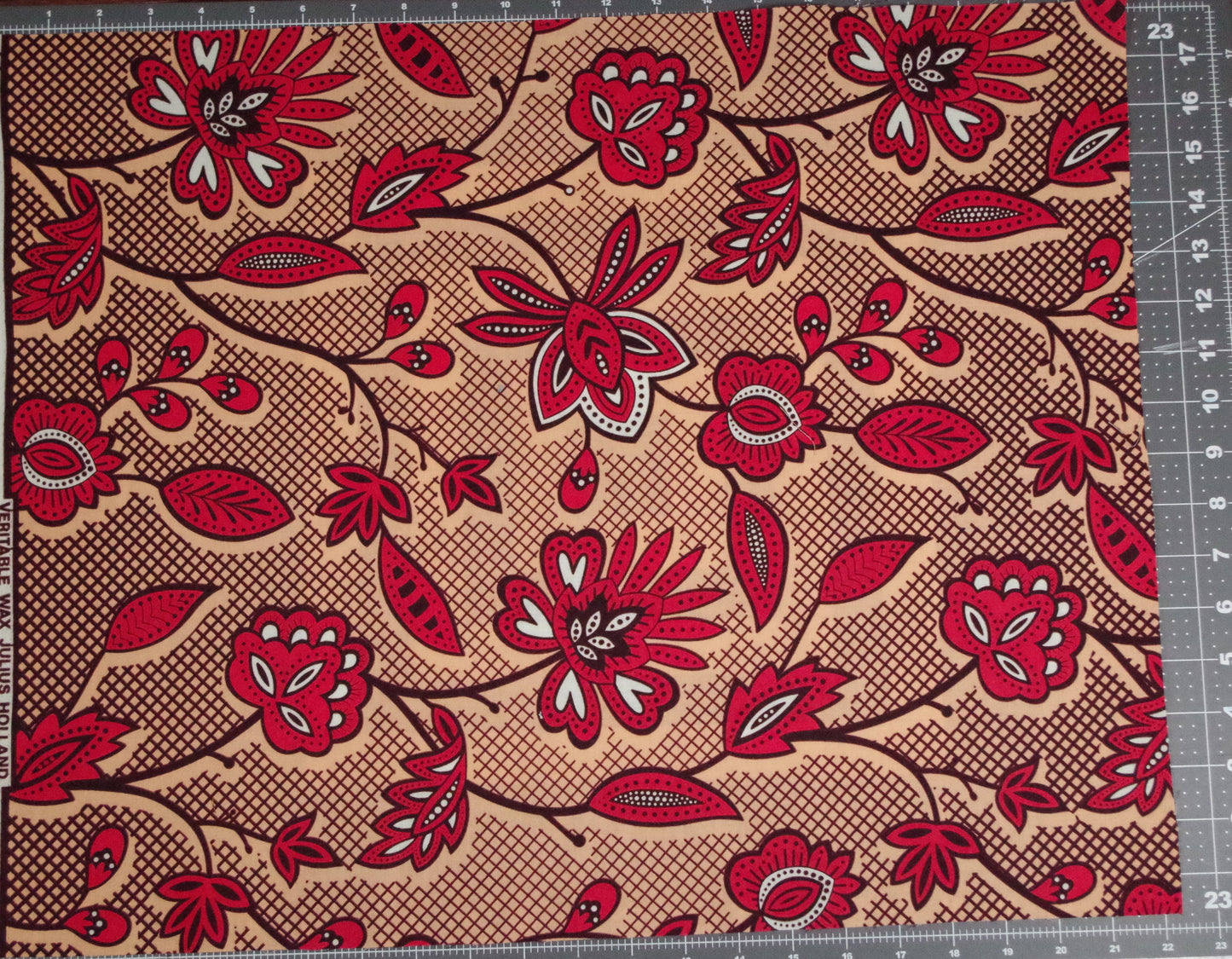 Vibrant Ankara Wax Print - Red Vines