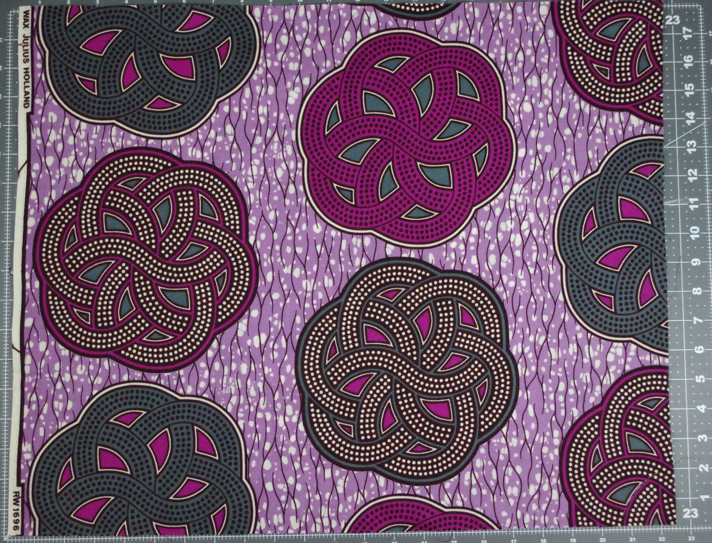 Vibrant Ankara Wax Print - Purple Medallions