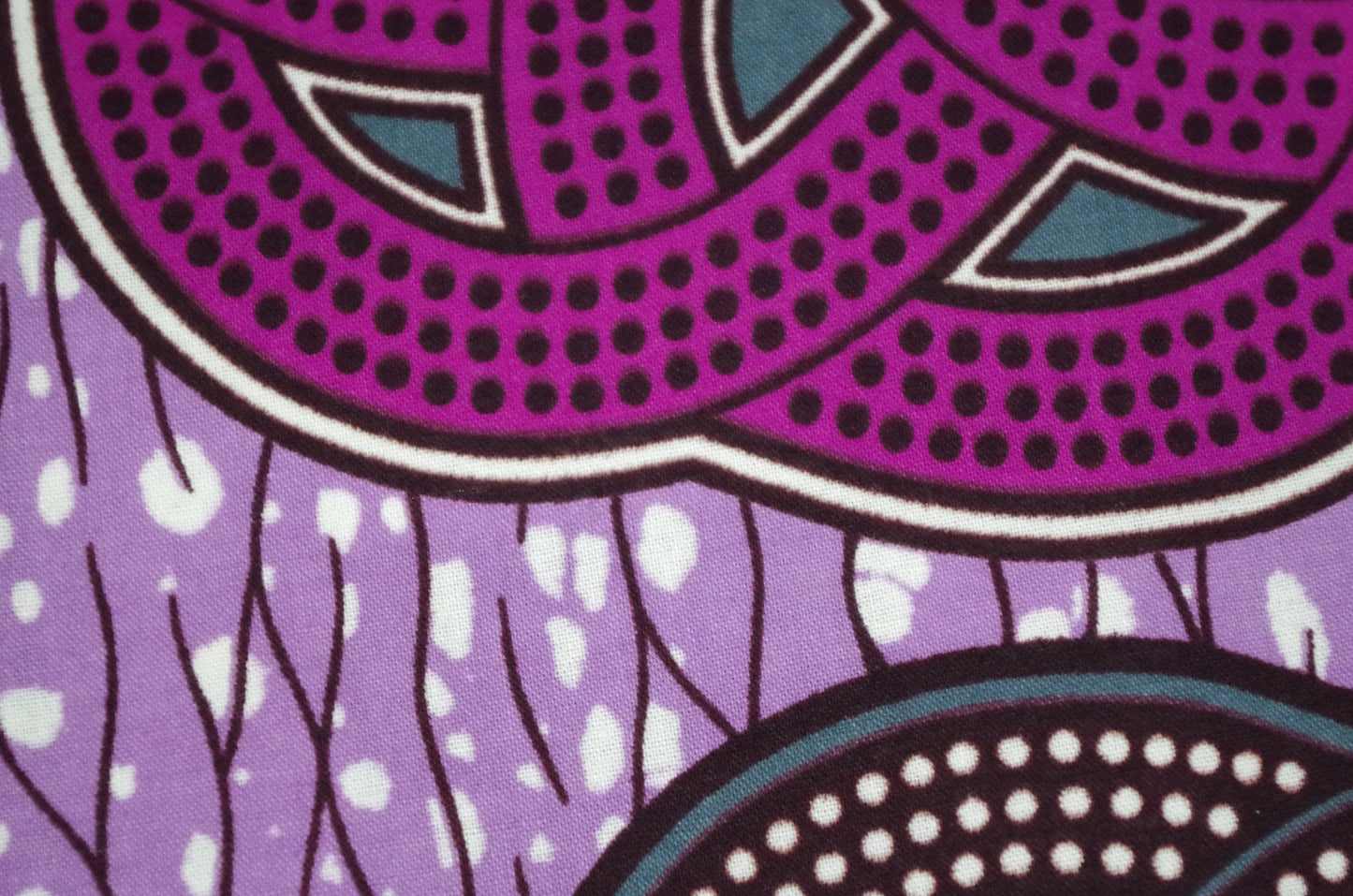 Vibrant Ankara Wax Print - Purple Medallions