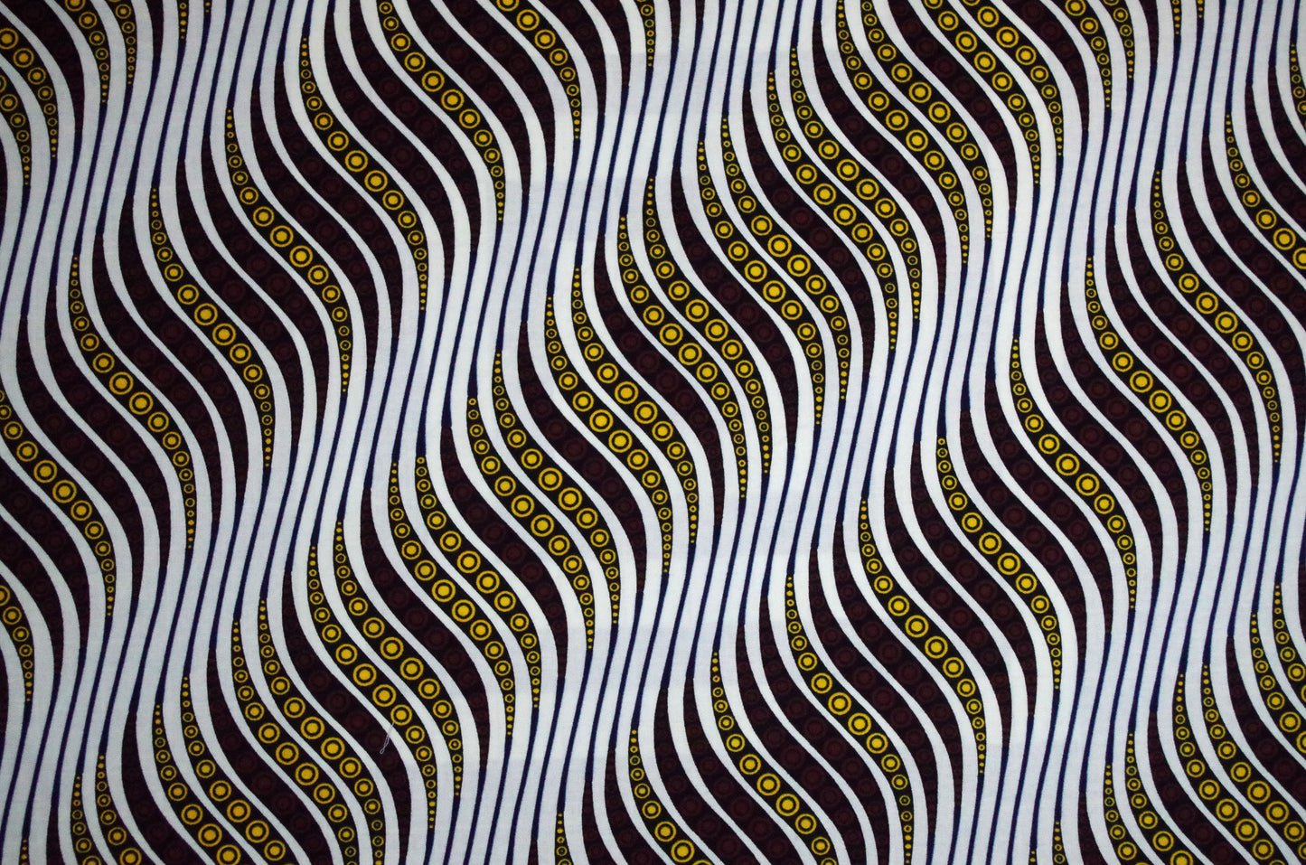 Vibrant Ankara Wax Print - Mini Beige Waves