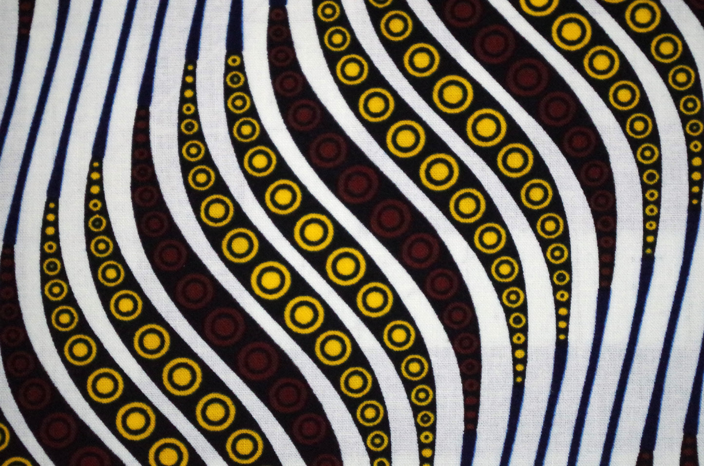 Vibrant Ankara Wax Print - Mini Beige Waves