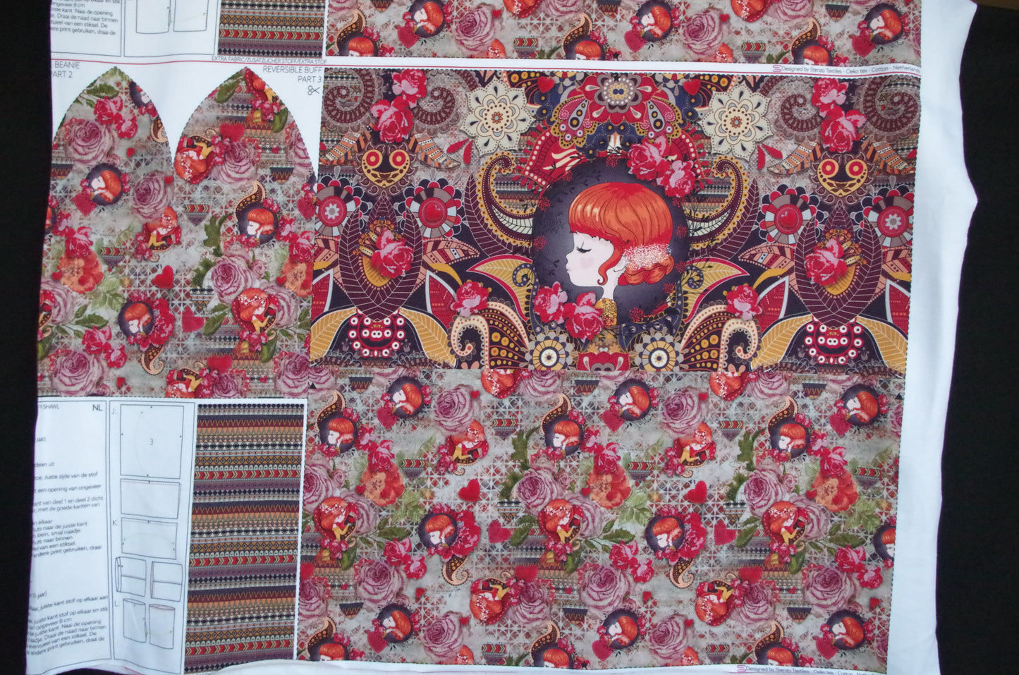 Beanie and Buff - Stenzo 100% Cotton Oeko-Tex Fabric Panel - 24" x 118"