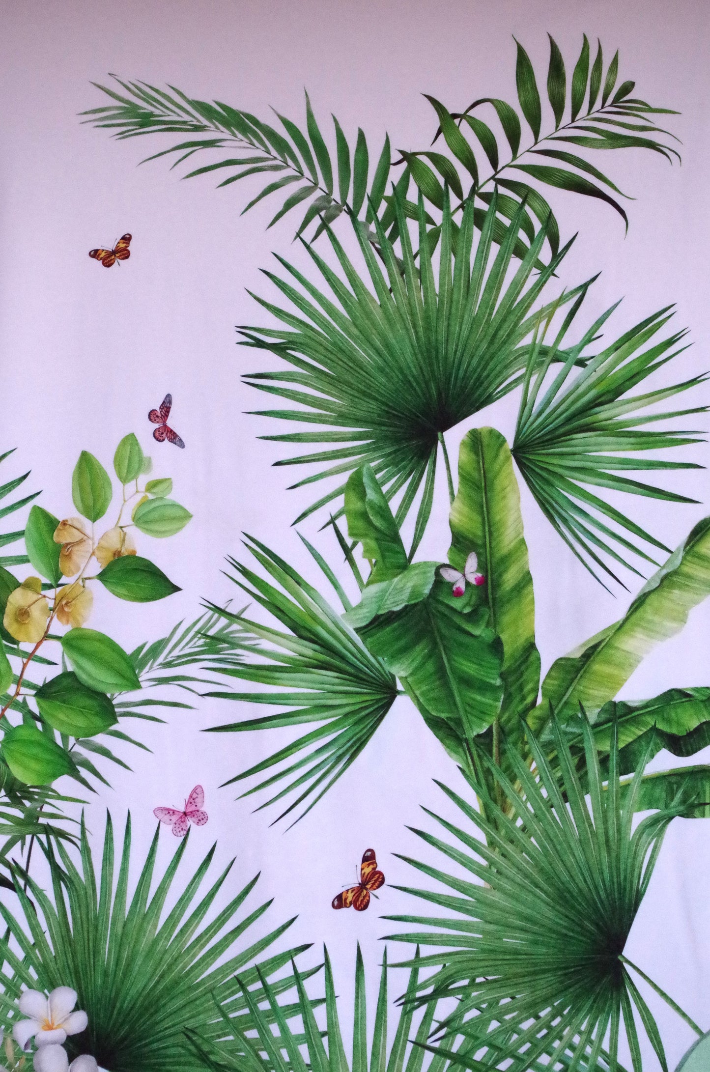Stenzo 100% Cotton Oeko-Tex Fabric Panel - Giraffe in Leaves on White Background - 60" x 47"
