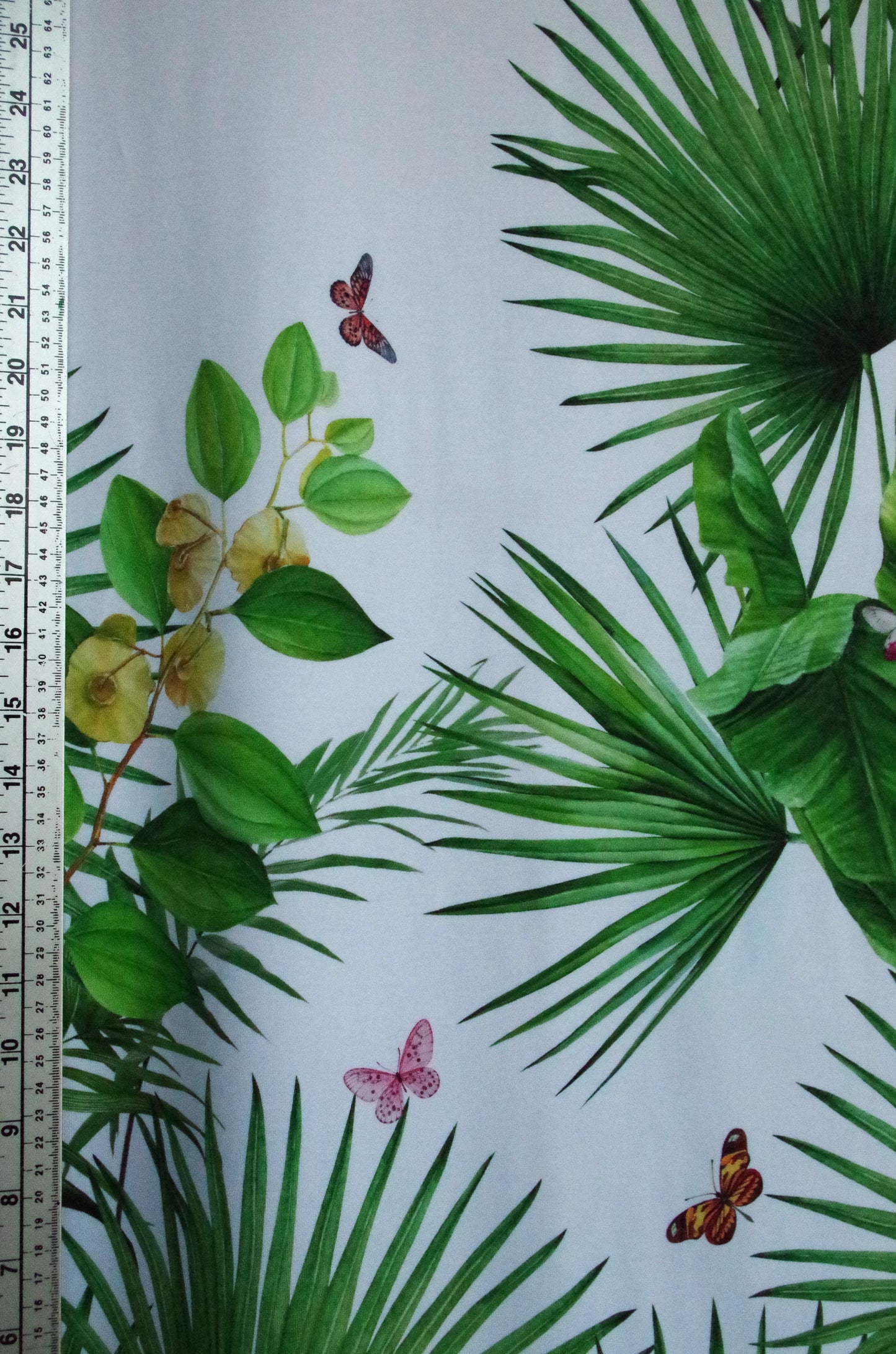 Stenzo 100% Cotton Oeko-Tex Fabric Panel - Giraffe in Leaves on White Background - 60" x 47"
