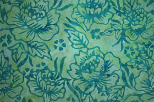 Batik Print Green Flowers
