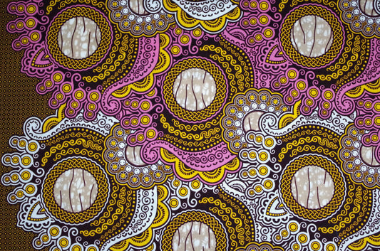 Vibrant Ankara Wax Print - Pink Sea Shells