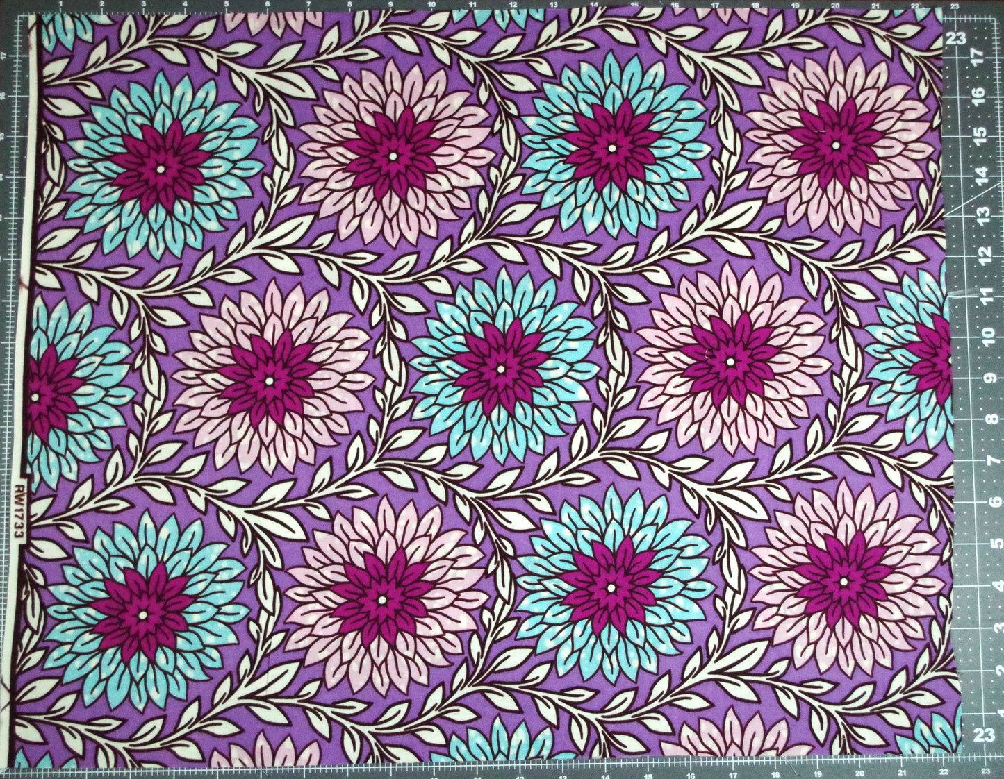 Vibrant Ankara Wax Print - Purple Dahlia Bloom