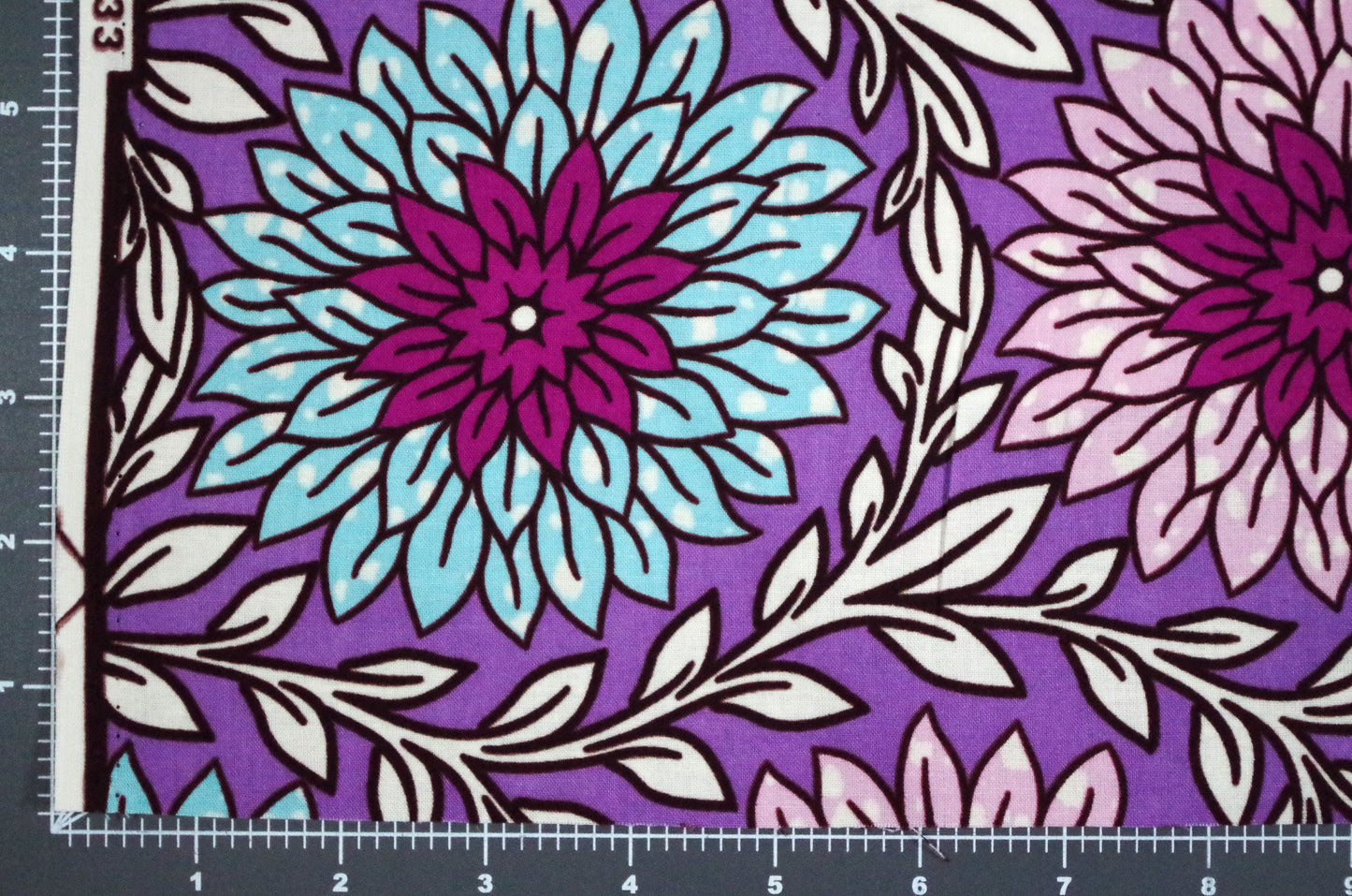 Vibrant Ankara Wax Print - Purple Dahlia Bloom
