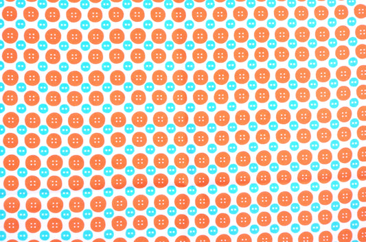 Qulting Cotton - Fat Quarter - Buttons Orange
